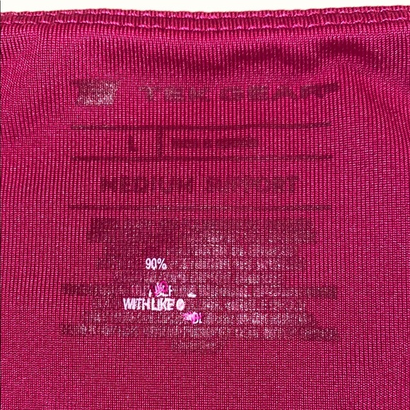 L Tek Gear Magenta Fuscia Pink Longline Sports Bra Women’s keyhole pad pockets - Picture 2 of 8